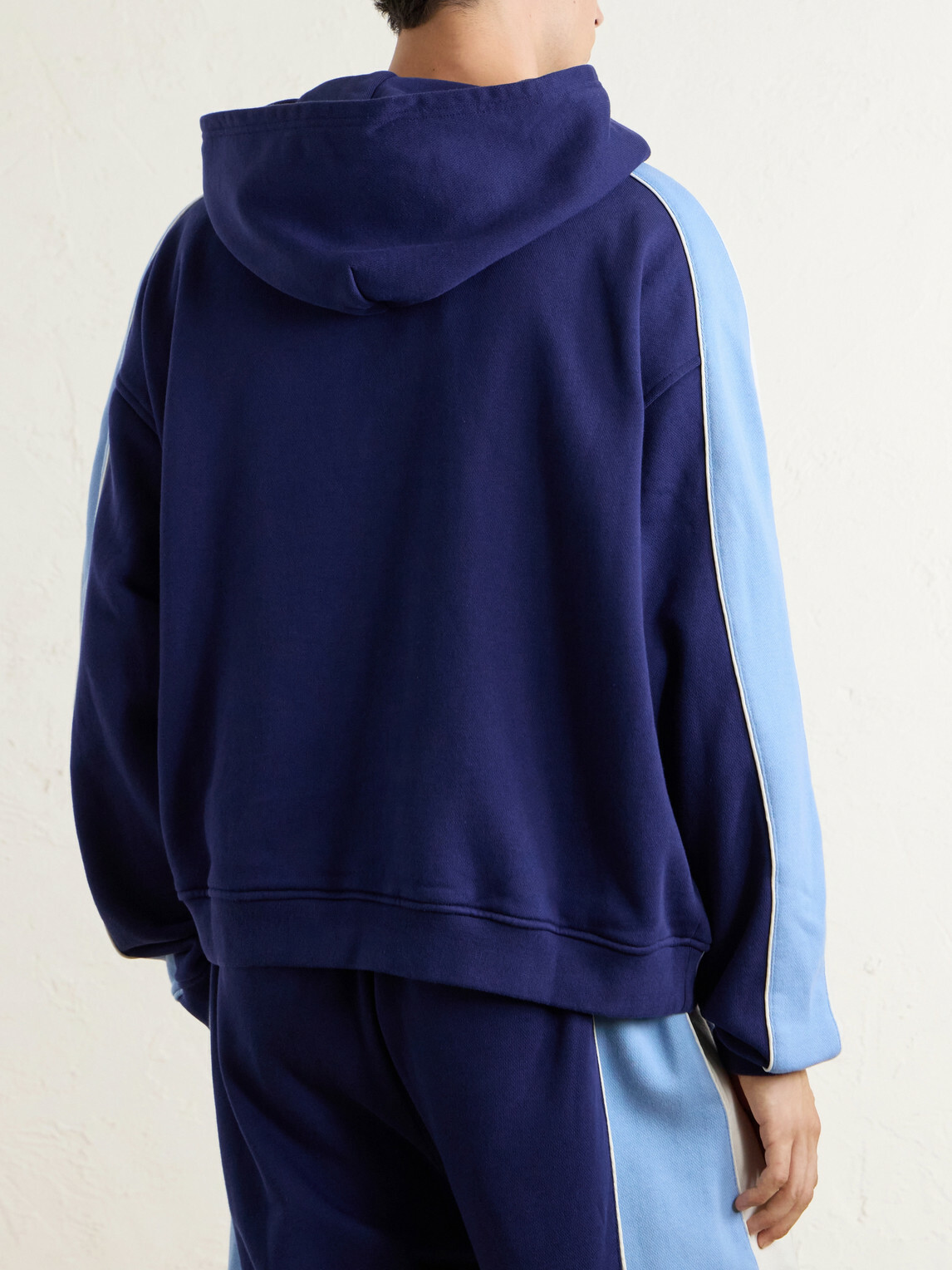 NAHMIAS - Ollie Logo-Embroidered Cotton-Jersey Hoodie - Blue