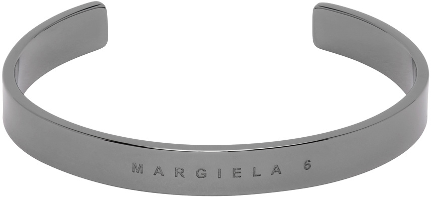 Photo: MM6 Maison Margiela Gunmetal Minimal Cuff Bracelet