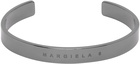 MM6 Maison Margiela Gunmetal Minimal Cuff Bracelet