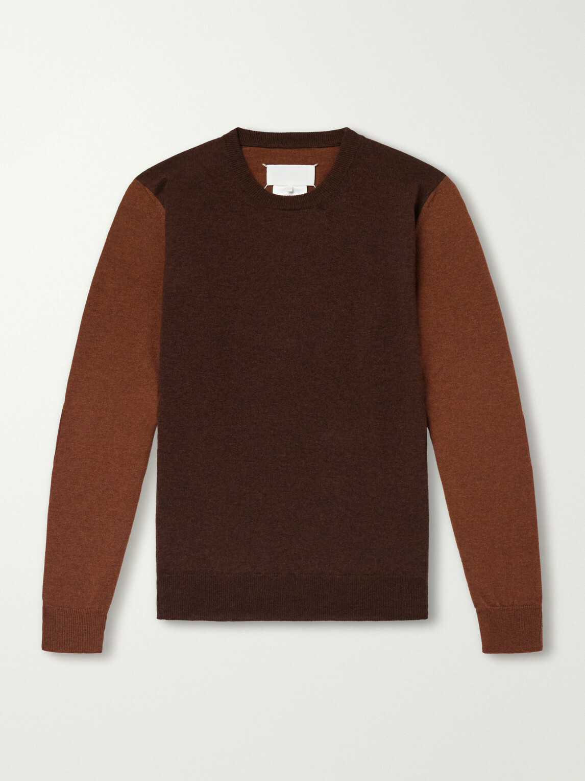 Maison Margiela - Colour-Block Wool Sweater - Brown