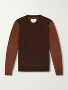 Maison Margiela - Colour-Block Wool Sweater - Brown