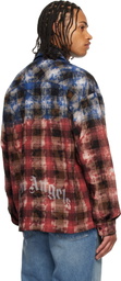 Palm Angels Red & Blue Curved Logo Check Shirt