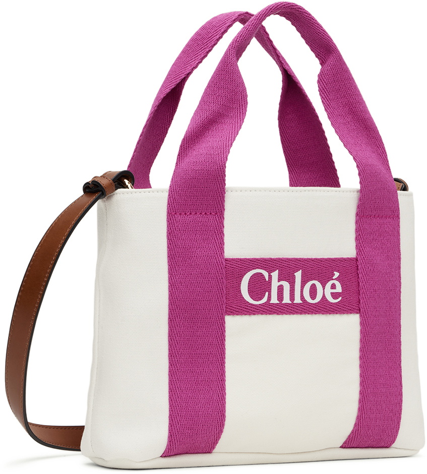 Chloé Kids Off-White & Pink Printed Bag Chloe