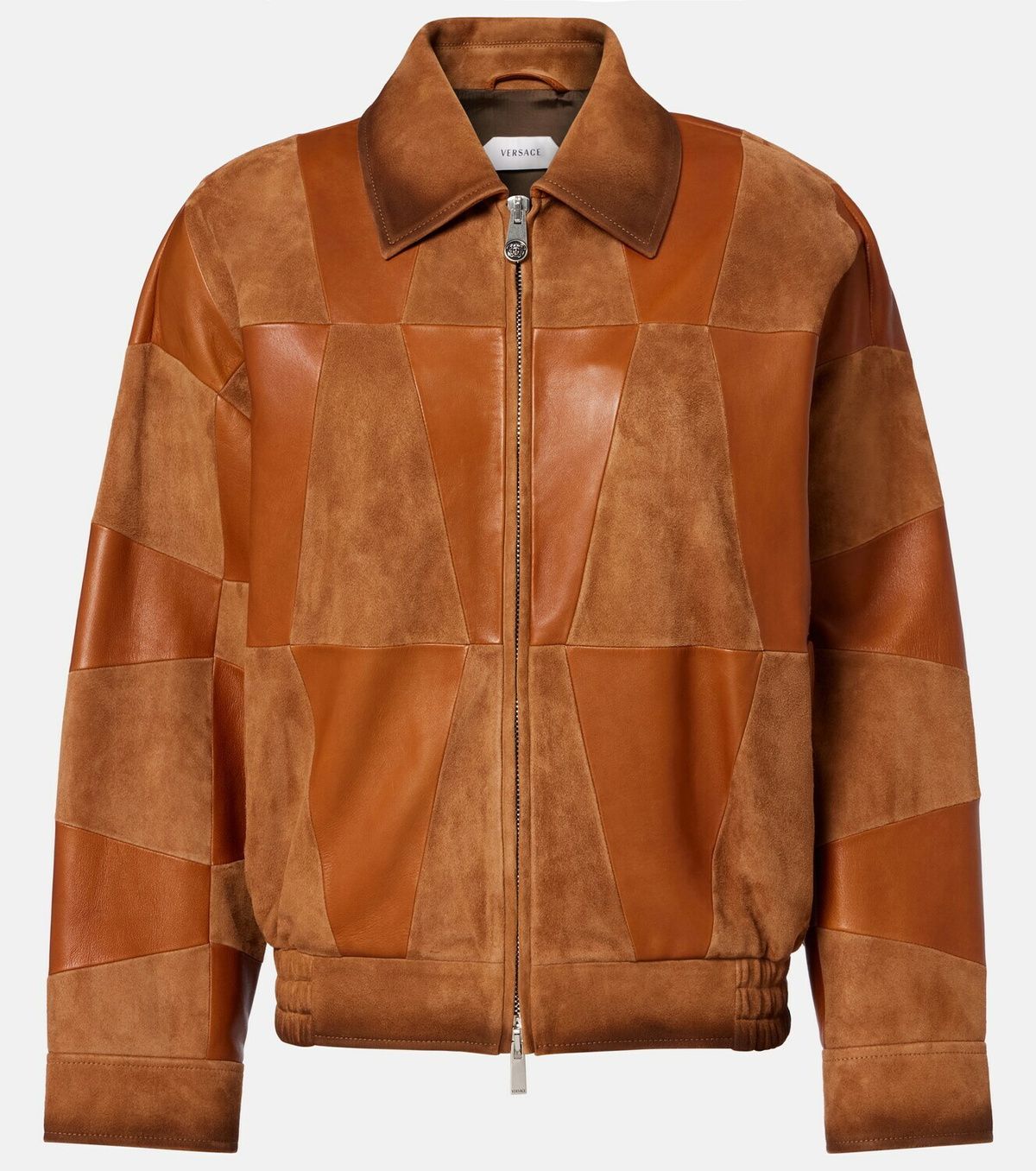 Versace Leather and suede blouson jacket