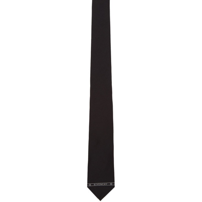 Photo: Givenchy Black Logo Stripe Tie