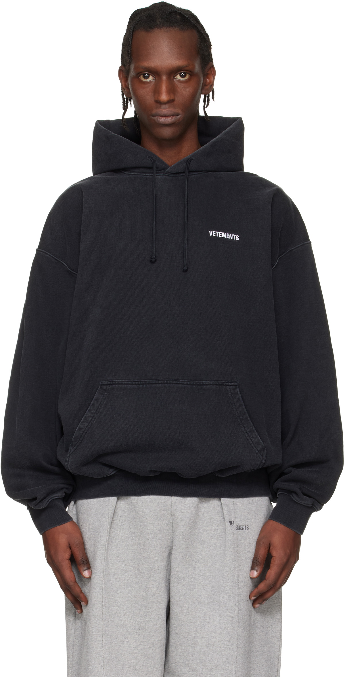VETEMENTS Black Iconic Logo Hoodie Vetements