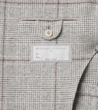Brunello Cucinelli Checked silk, wool, and cashmere blazer