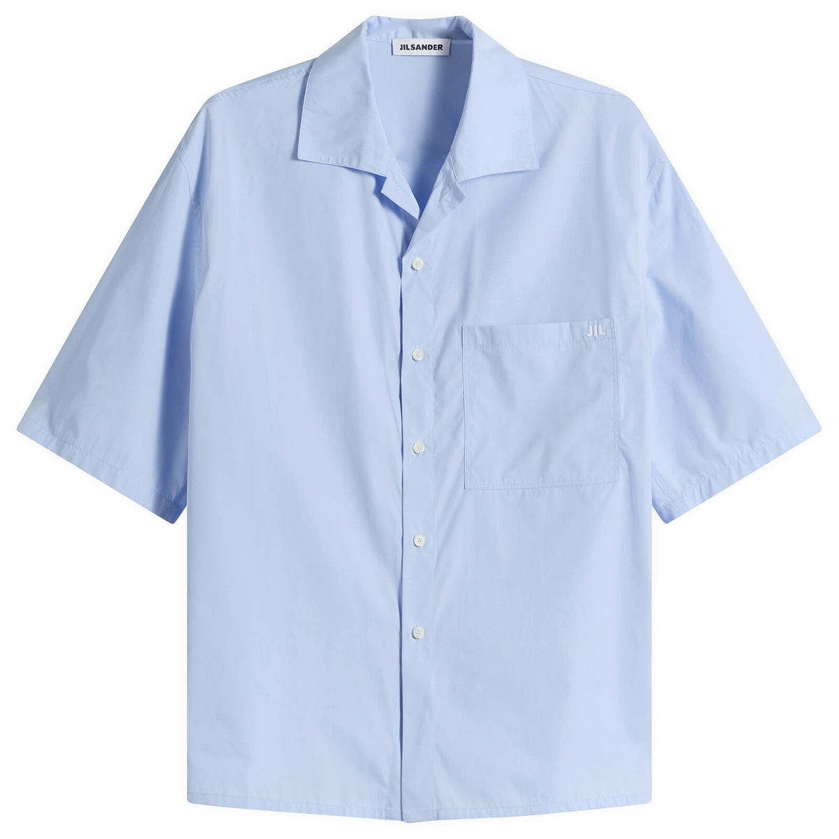 Jil Sander Men's Boxy Fit Short Sleeve Shirt in Powder Blue