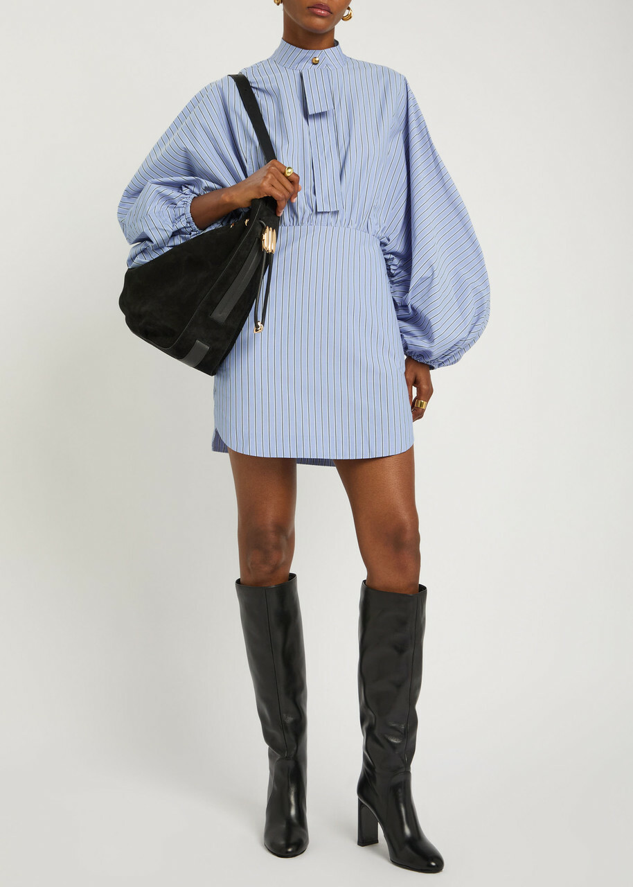 Zimmermann Drawstring Striped Woven Mini Shirt Dress Multicoloured 1