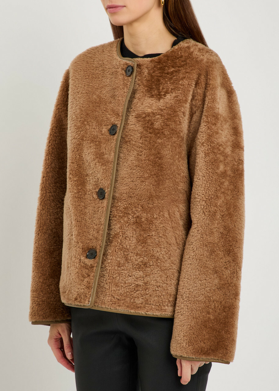 Arma Lucine Reversible Leather Jacket Beige