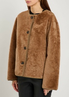 Arma Lucine Reversible Leather Jacket Beige