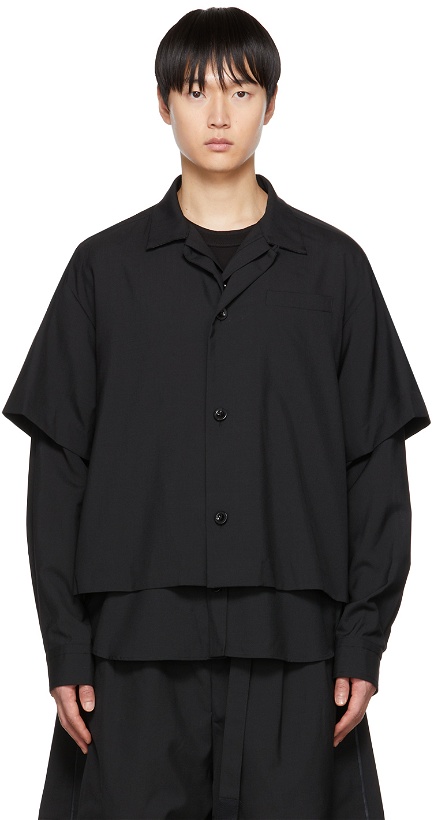 Photo: sacai Black Suiting Layered Shirt