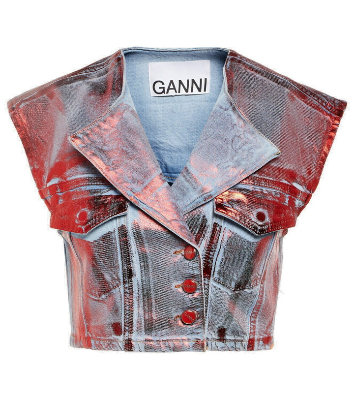 Photo: Ganni - Metallic denim vest