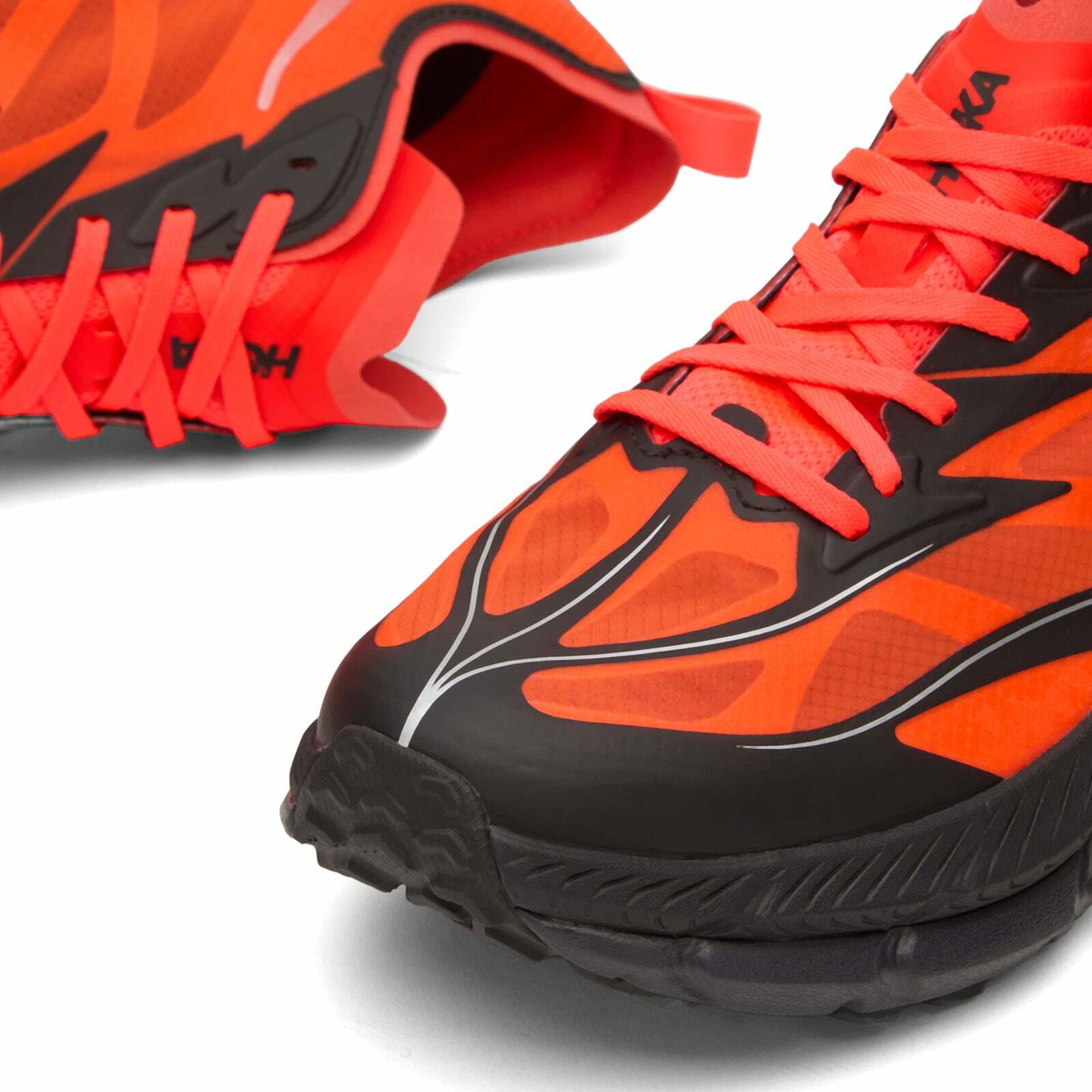 HOKA ONE ONE Men's Mafate Speed 4 Lite Sneaker in Neon Flame/Black