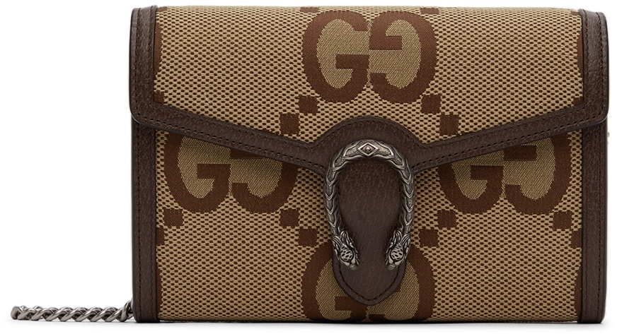 Gucci Dionysus Chain wallet Jumbo GG Camel/Ebony