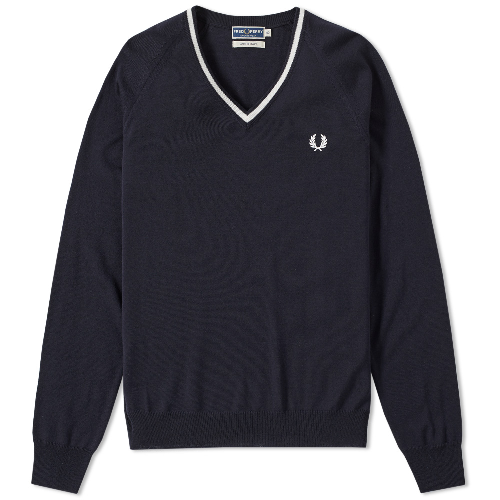 Fred Perry Reissues Single Tipped Merino V Neck Sweater Fred Perry