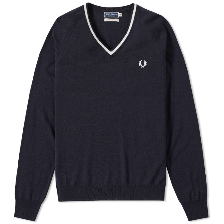 Photo: Fred Perry Reissues Single Tipped Merino V Neck Sweater