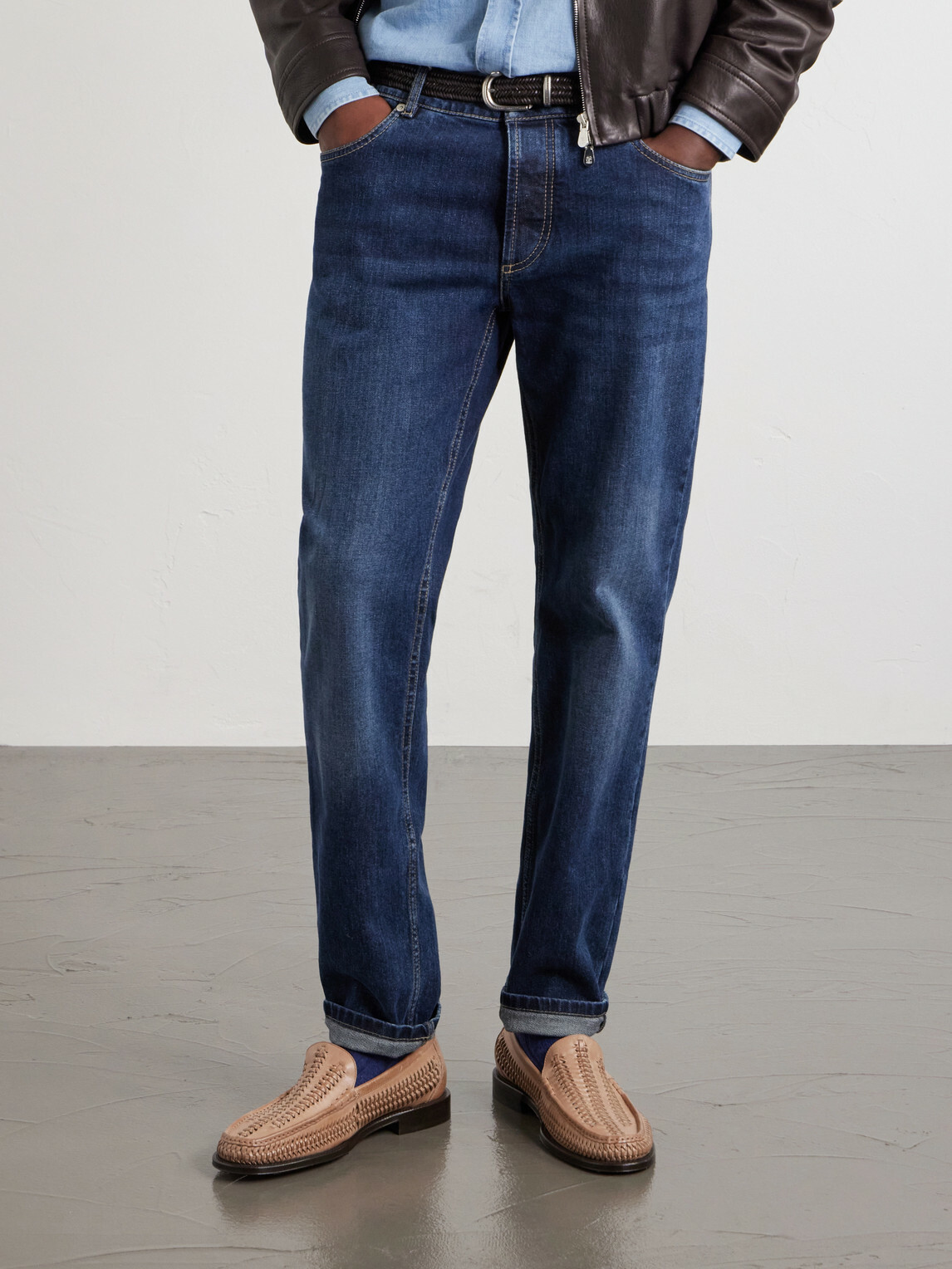 Brunello Cucinelli - Woven Leather Loafers - Brown