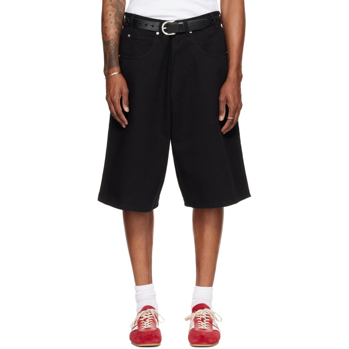 Photo: LU'U DAN Black Kriss Kross Denim Shorts