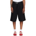 LU'U DAN Black Kriss Kross Denim Shorts