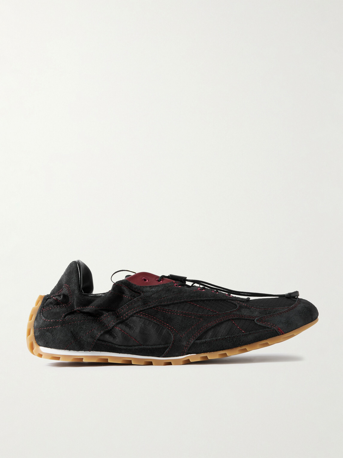 Bottega Veneta - Orbit Flash Ripstop-Trimmed Suede Sneakers - Black