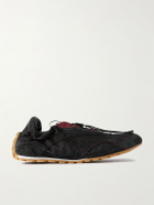 Bottega Veneta - Orbit Flash Ripstop-Trimmed Suede Sneakers - Black