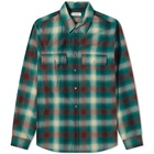 Wood Wood Men's Avenir Gradient Check Overshirt in Green Check