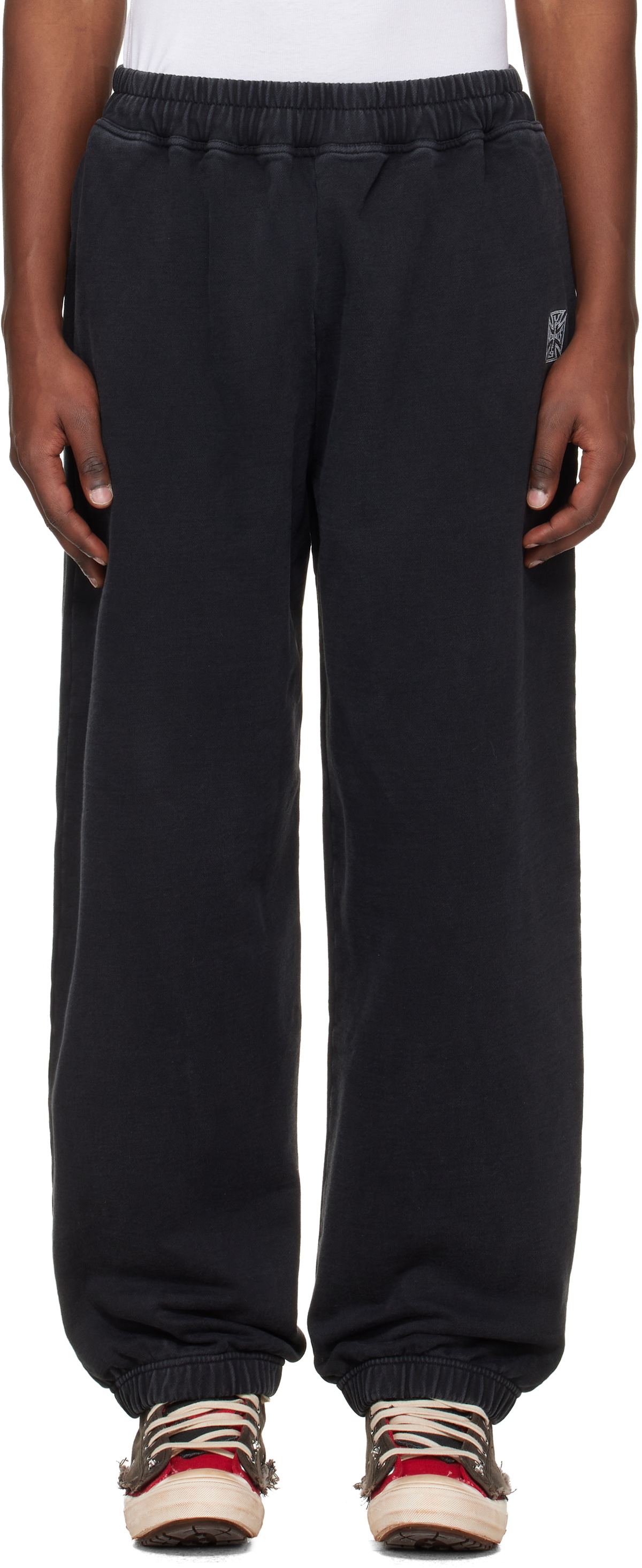 VETEMENTS Black Biker Cross Logo Sweatpants