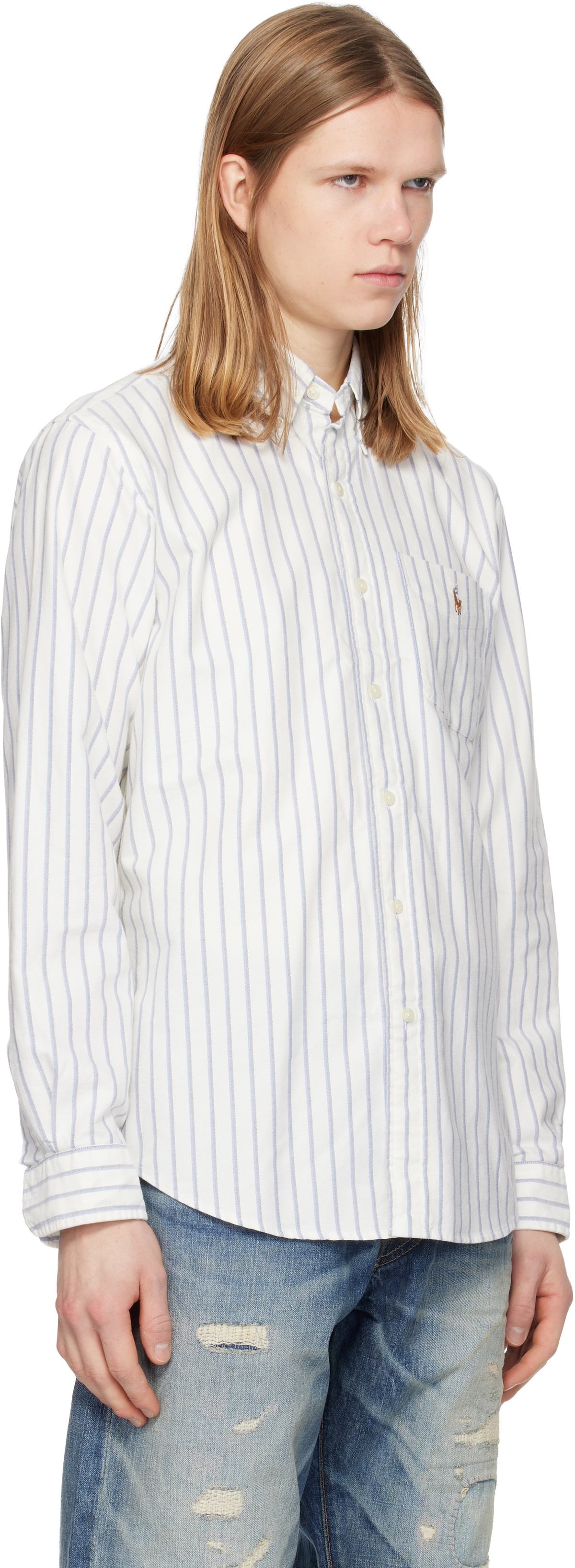Polo Ralph Lauren White Classic Oxford Long Sleeve Sport Shirt Polo ...