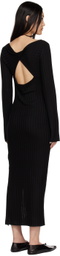 determ; Black Open Back Maxi Dress