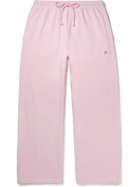 Acne Studios - Wide-Leg Logo-Embroidered Cotton-Jersey Sweatpants - Pink