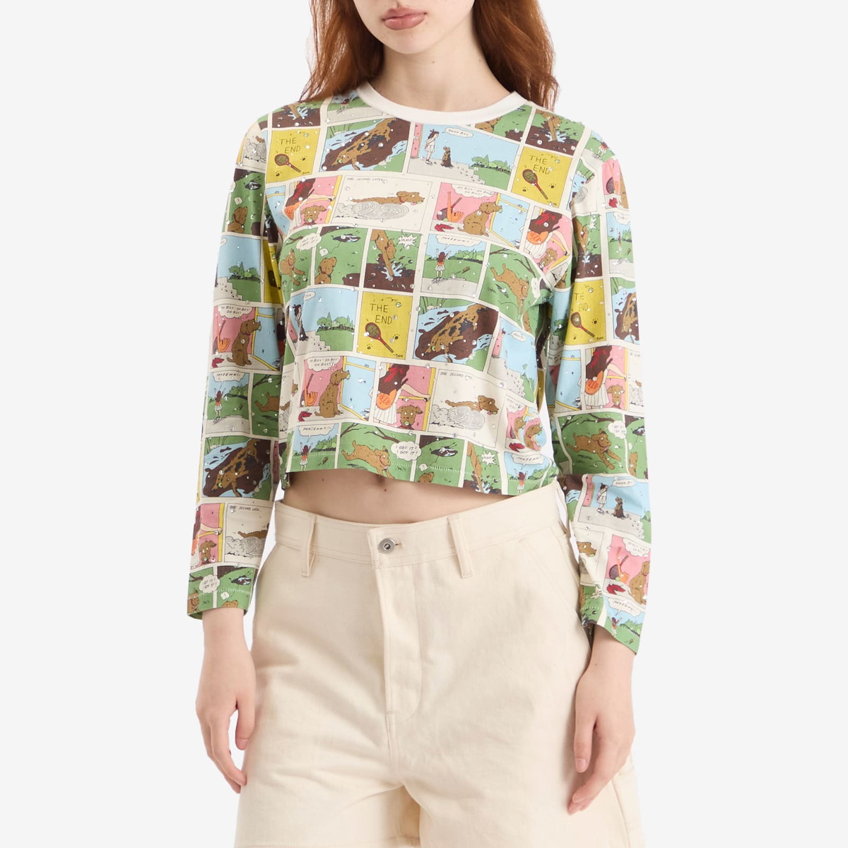 Bode Women's Comic Strip Long Sleeve Top in Multi