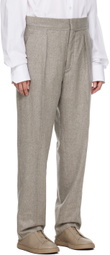 ZEGNA Gray Pleated Trousers