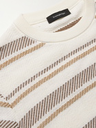 ERMENEGILDO ZEGNA - Striped Cotton and Silk-Blend Sweater - Neutrals