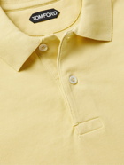 TOM FORD - Garment-Dyed Cotton-Piqué Polo Shirt - Yellow