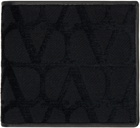 Valentino Garavani Black Toile Iconographe Wallet