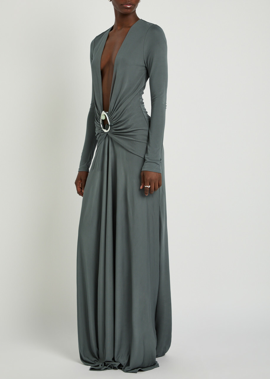 Christopher Esber Orica Cut-out Jersey Maxi Dress Blue