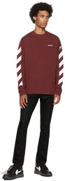 Off-White Burgundy Diag Long Sleeve T-Shirt