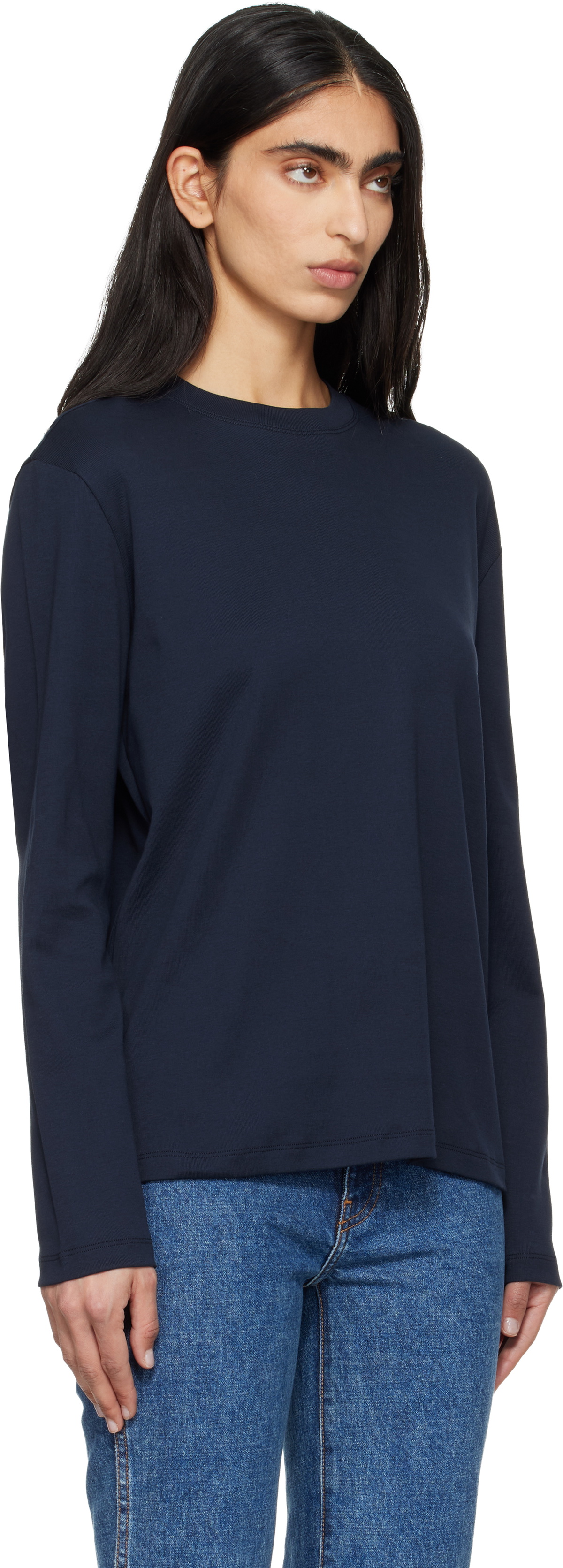 FLORE FLORE Navy Maggie Longsleeve T-shirt