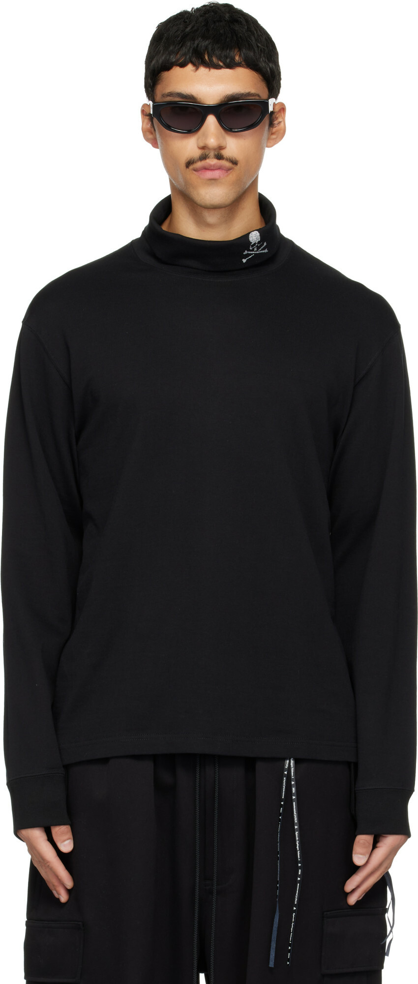 MASTERMIND WORLD Black Loopwheel Turtleneck