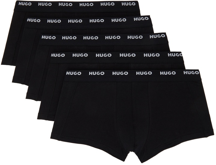 Photo: Hugo Five-Pack Black Stretch Boxer Briefs
