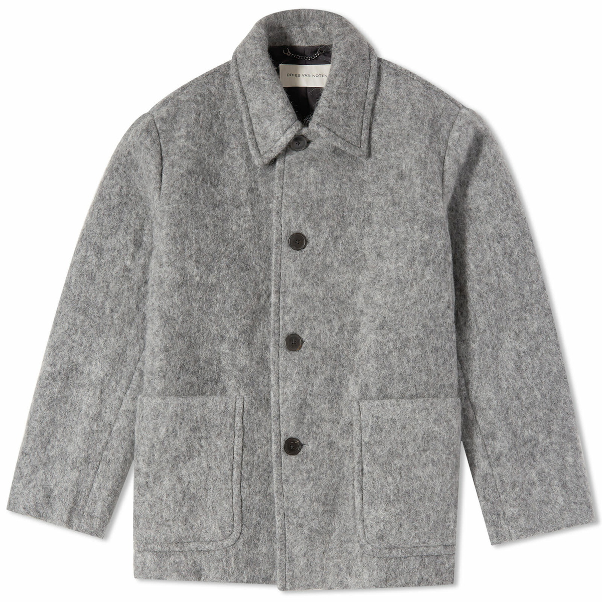 Dries Van Noten Men's Ronnor Wool Jacket in Grey Dries Van Noten