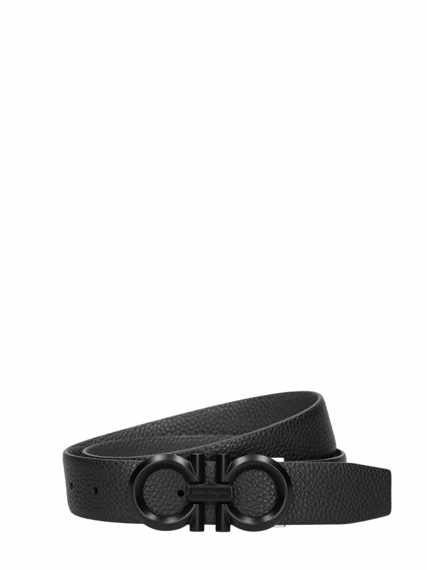 Photo: FERRAGAMO 3.5cm Diamond Reversible Leather Belt