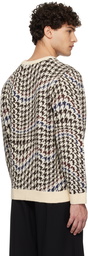Dime Off-White Houndstooth Knit Sweater
