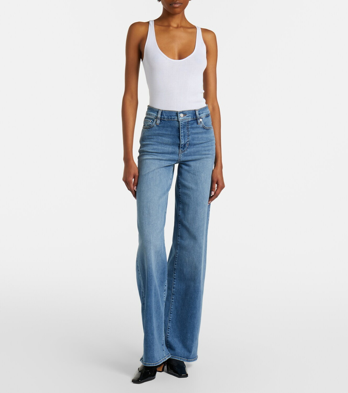 Frame Le Slim Palazzo Long wide-leg jeans
