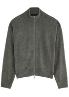 Mki Miyuki Zoku Logo-embroidered Knitted Track Jacket Grey