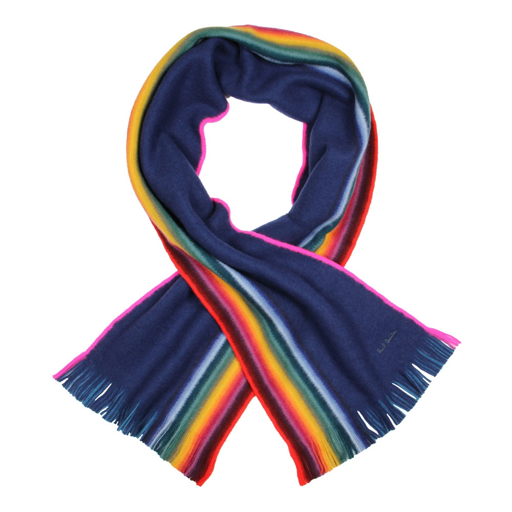 Neon College Scarf - Navy Multi Stripe