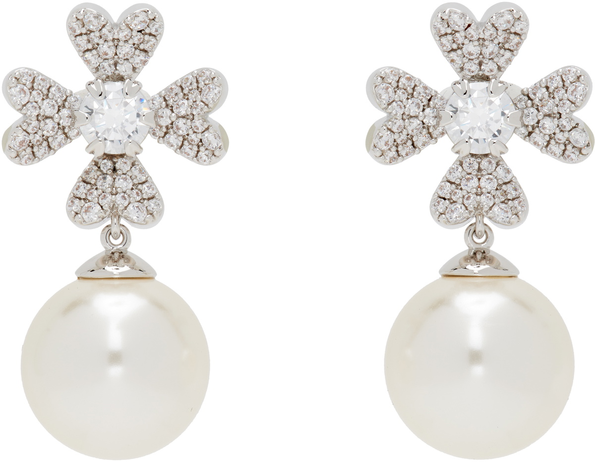 SHUSHU/TONG YVMIN Edition Cruciate Flower Faux-Pearl Earrings