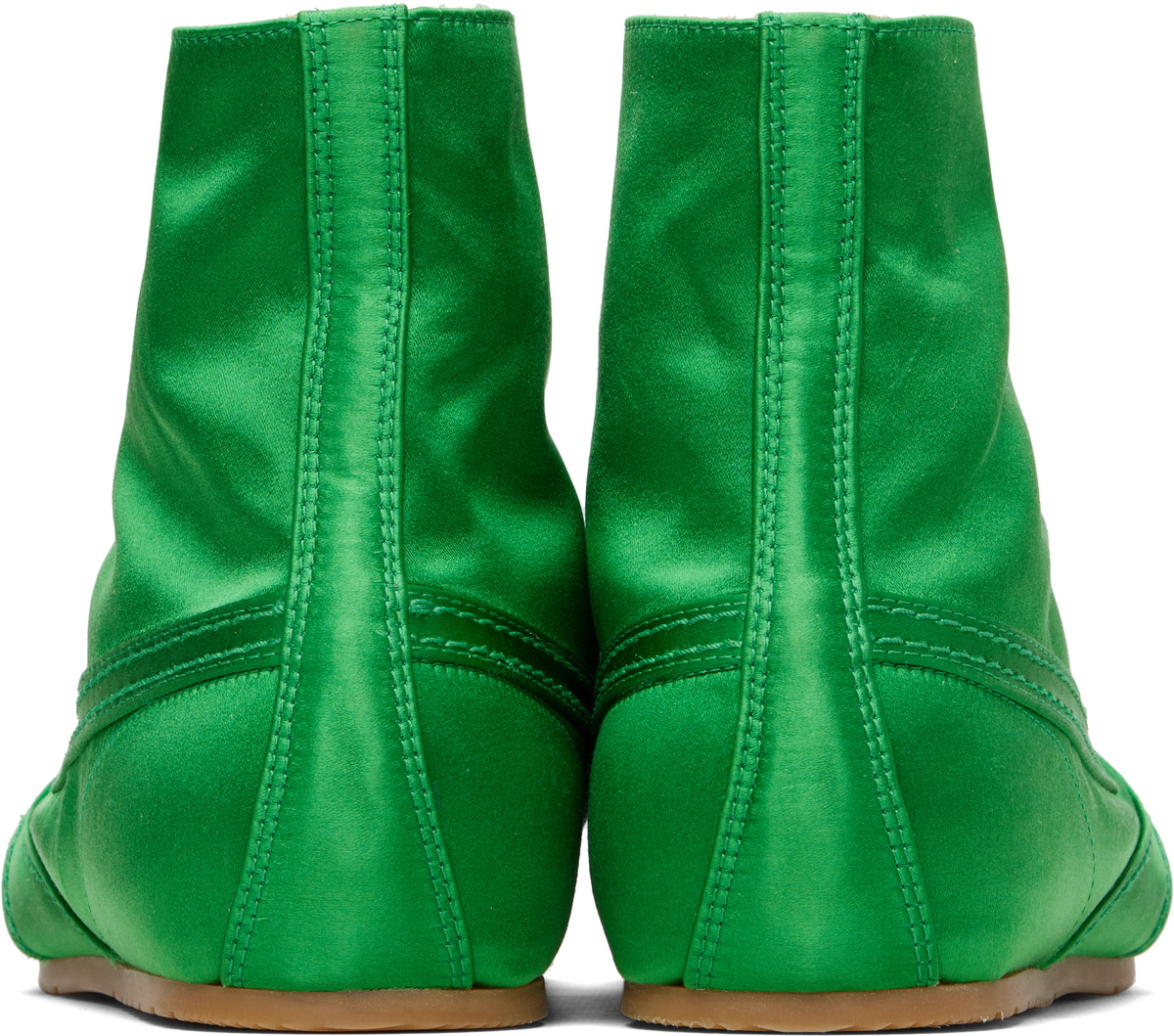 Dries Van Noten Green Satin High Top Sneakers