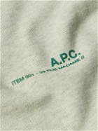 A.P.C. - Logo-Print Cotton-Jersey Sweatshirt - Gray